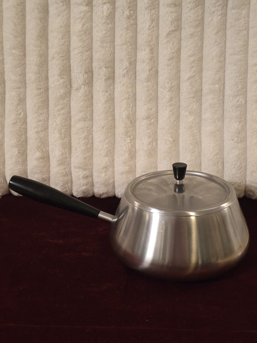Vintage Spring Switzerland Stainless Steel Fondue Pot & Lid Mid Century